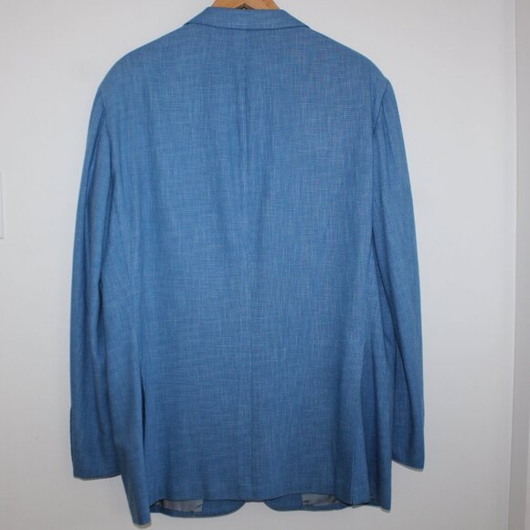 KITON Sky Blue Cashmere Linen 3-button sport coat - Picture 3 of 9